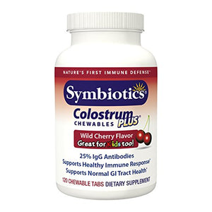 Symbiotics Colostrum 120ct Chewables Plus - Immunity Support for Adult & Kids 