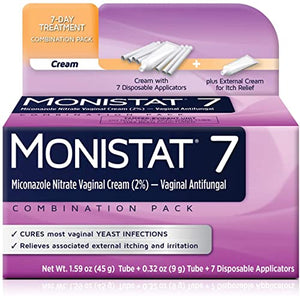 MONISTAT 7-Dose Treatment For Women, 7 Disposable Applicators & External Itch Cream, (Pack of 1)