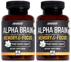 ONNIT Alpha Brain (60ct) - Over 1 Million Bottles Sold - Premium Nootropic Brain Supple