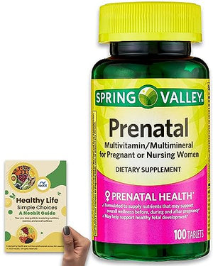 Spring Valley Prenatal Multivitamin/Multimineral, 100 Tablets, Nutritional Support 