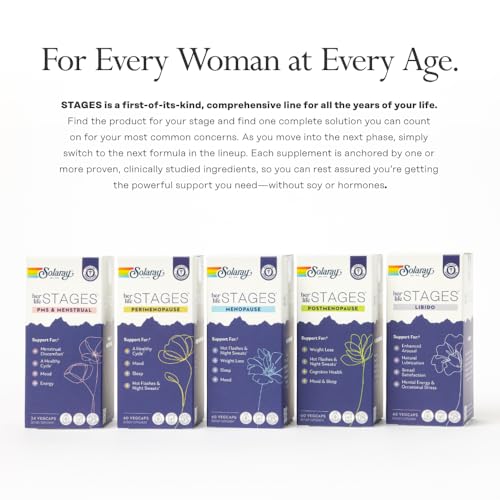 Solaray PMS & Menstrual her life STAGES - PMS Support Supplement for Women with Cramp Bark