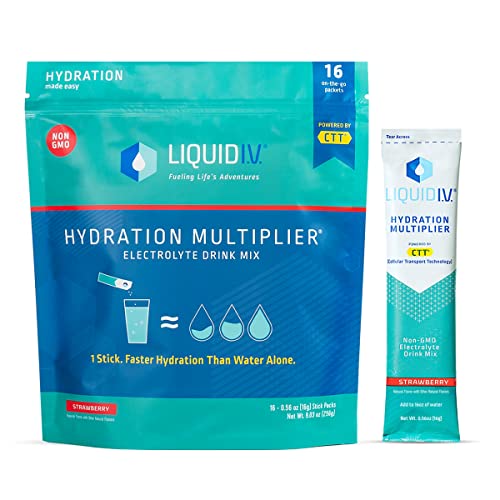 Liquid I.V. Hydration Multiplier - Strawberry - Hydration Powder Packets | Electrolyte Drink 