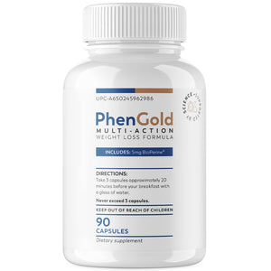 PhenGold Pills, Original Multi-Action Weight Management Formula with Green Tea 