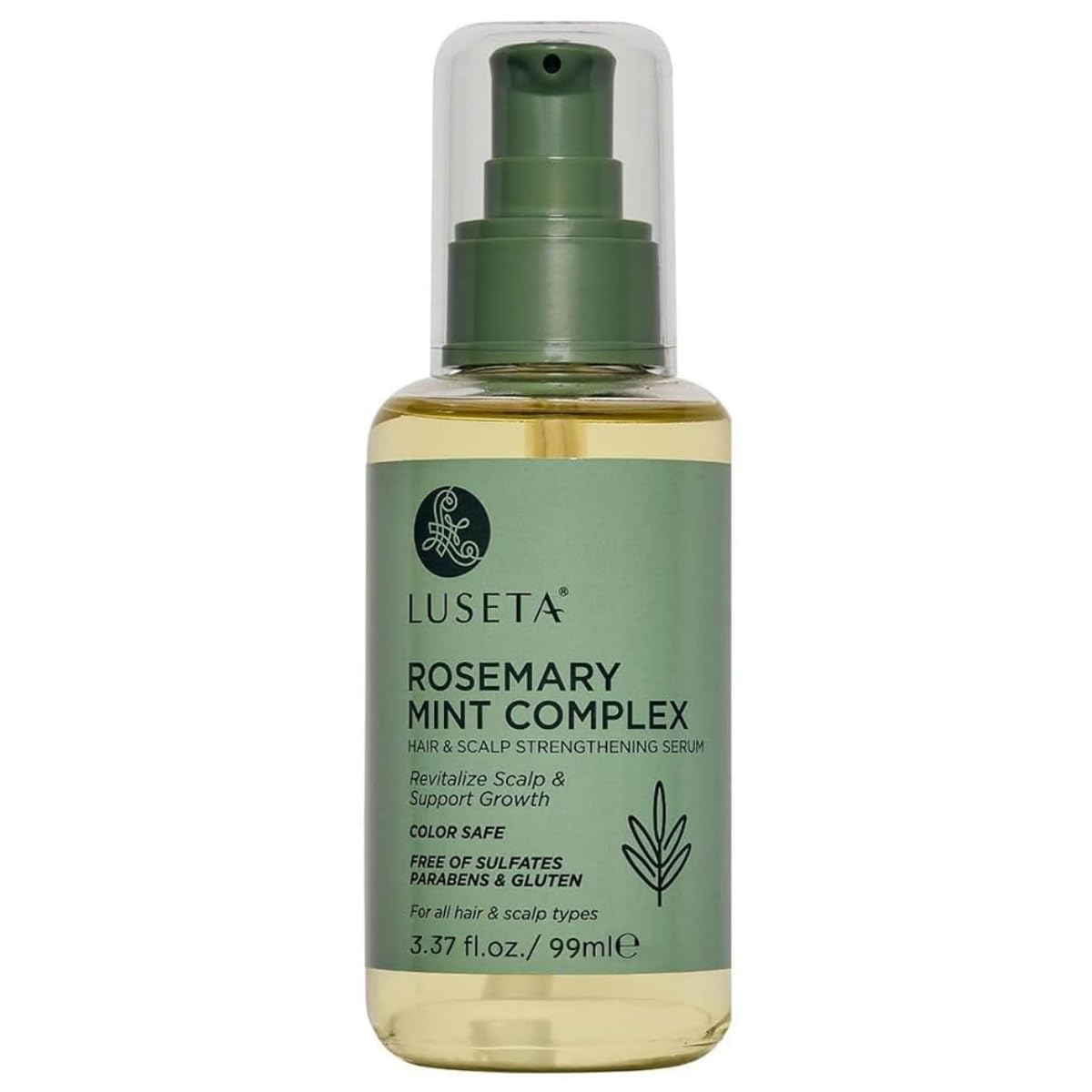 LUSETA Rosemary Oil for Hair Growth, Essential Oil Treatment for Thinning Hair and Damaged Hair, Strengthening & Moisturizing Formula for Split Ends, Color Safe for Women Men, 3.37 fl oz