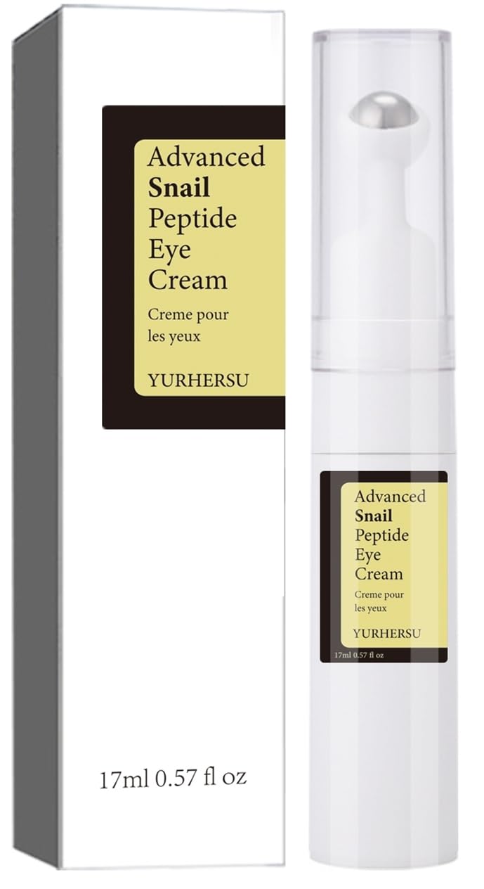 ELCHHIRSCH Snail Peptide Under Eye Cream - 73% Snail Mucin & 2% Nicotinamide with 360° Massaging Roller Ball (0.57 fl. oz)