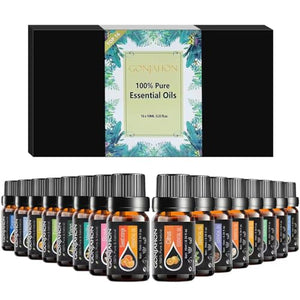 KMSCO Essential Oils Set -Top 16(0.33Fl Oz) Organic Plant Natural Fragrance Scents Blends Oil
