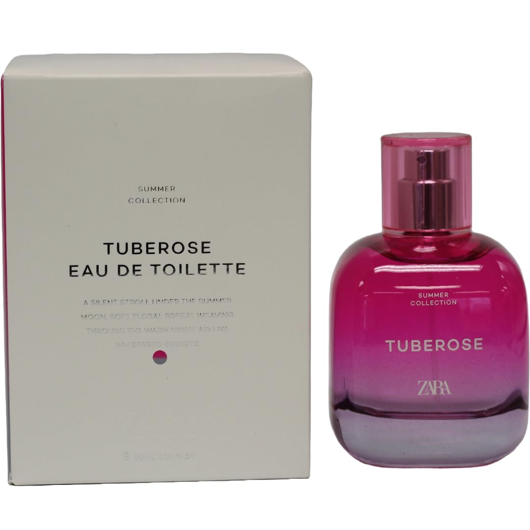 Zara Tuberose Summer Perfume for Men A Sparkling Sensual Fragrance with Tuberose Exotic Spices Cumin Saffron and a Creamy Base of Cedar Amber Cashmeran Eau De Toilette 90ML (3.04 FL OZ)