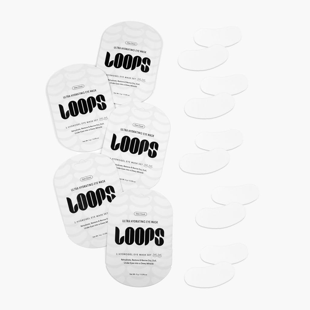 LOOPS Dew Cloud Ultra Hydrating Hydrogel Eye Masks – 5pc Set