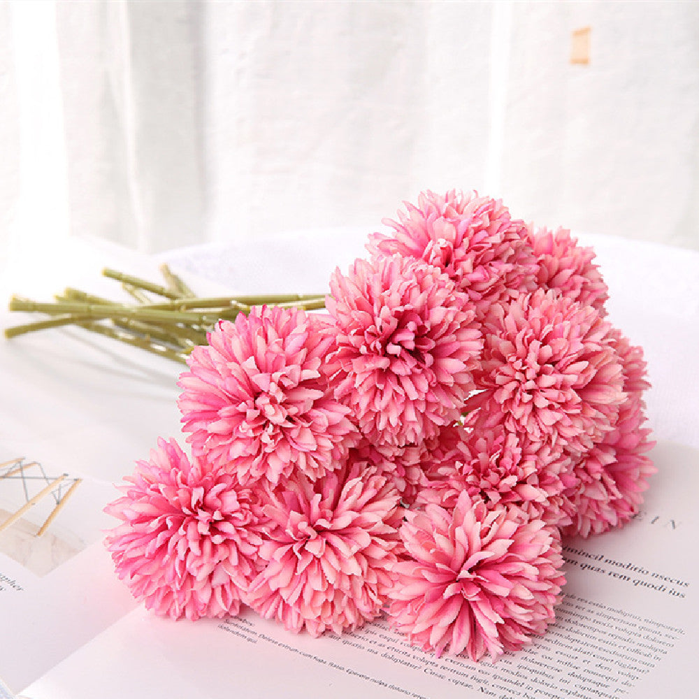 Artificial Dandelion Chrysanthemum Silk Flower Bouquet Home Wedding Decor