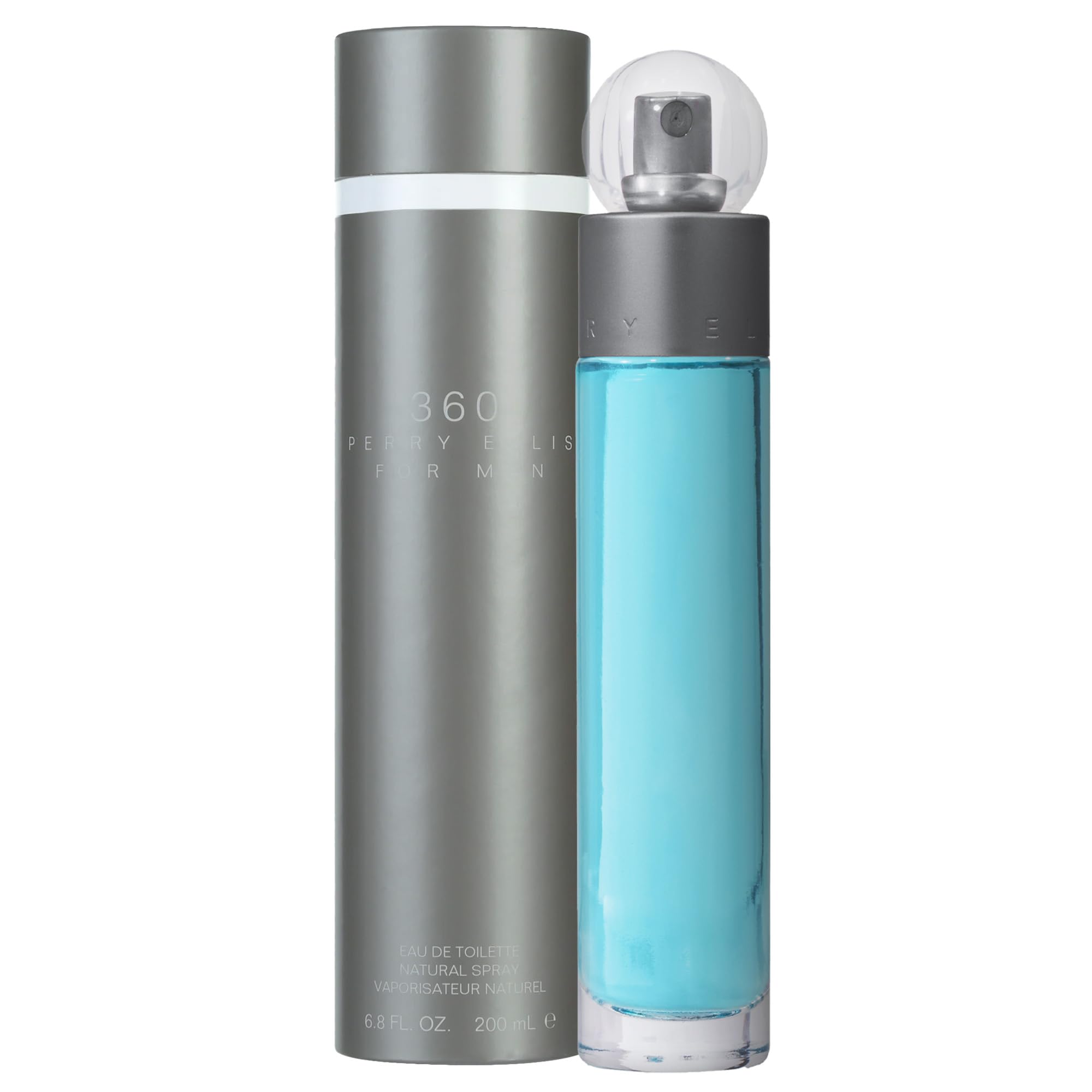 Perry Ellis 360° Eau De Toilette Spray for Men - Mens Cologne, Long Lasting Perfume, EDT, Fragrance with Notes of Bergamot, Juniper & Musk - 6.8 fl oz (200 mL)