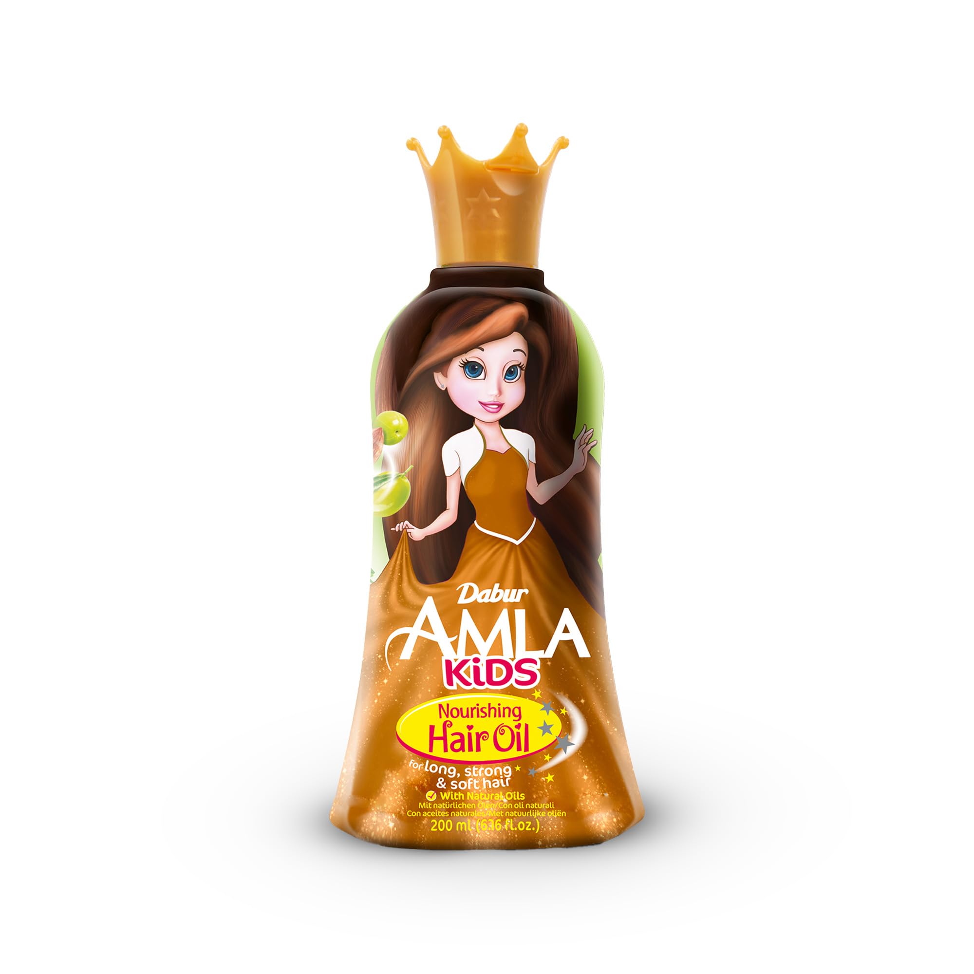 Dabur Amla Hair Oil for Kids, Nourishing Oil with Olive & Almond Extracts, Strengthens, Softens & Conditions, Gentle Care for All Hair Types, Ideal Daily Hair Oil for Children, 200ml