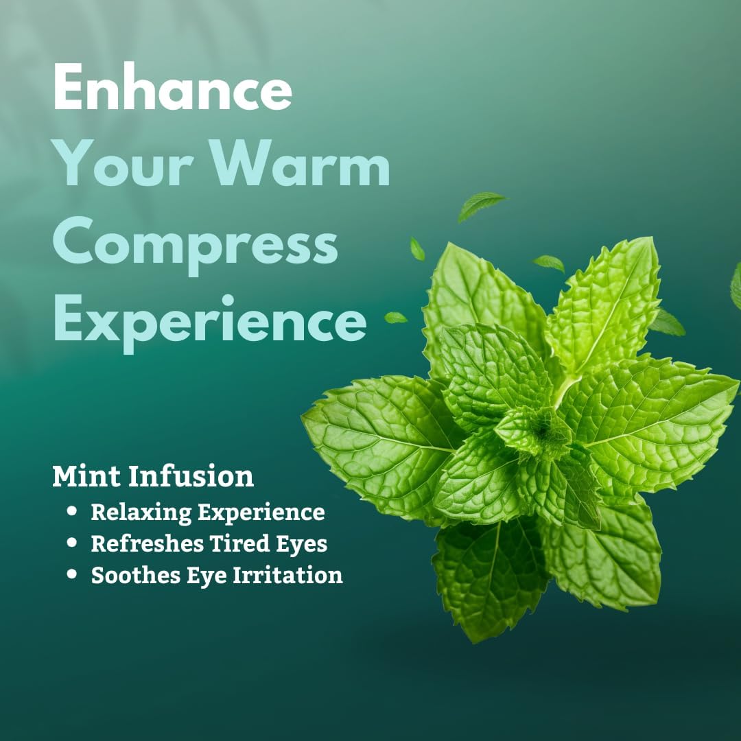 TearRestore EyeRelax Heated Eye Mask - Self-Heating Moist Heat Warm Compress for Dry Eyes, Stye & Blepharitis Relief - Mint-Infused (10 Count)