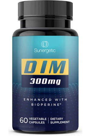 Sunergetic Premium DIM Supplement 300mg - Supports Normal Estrogen Metabolism, Menopause & Healthy
