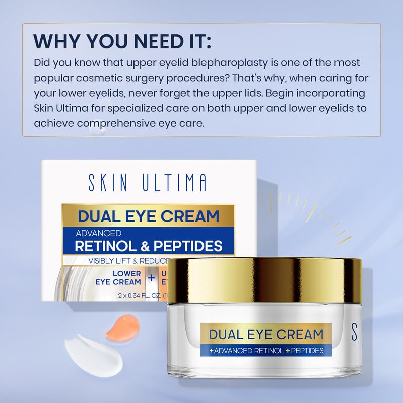 SKIN ULTIMA Dual Eye Cream - Advanced Retinol & Peptides for Dark Circles & Wrinkles (20ml)
