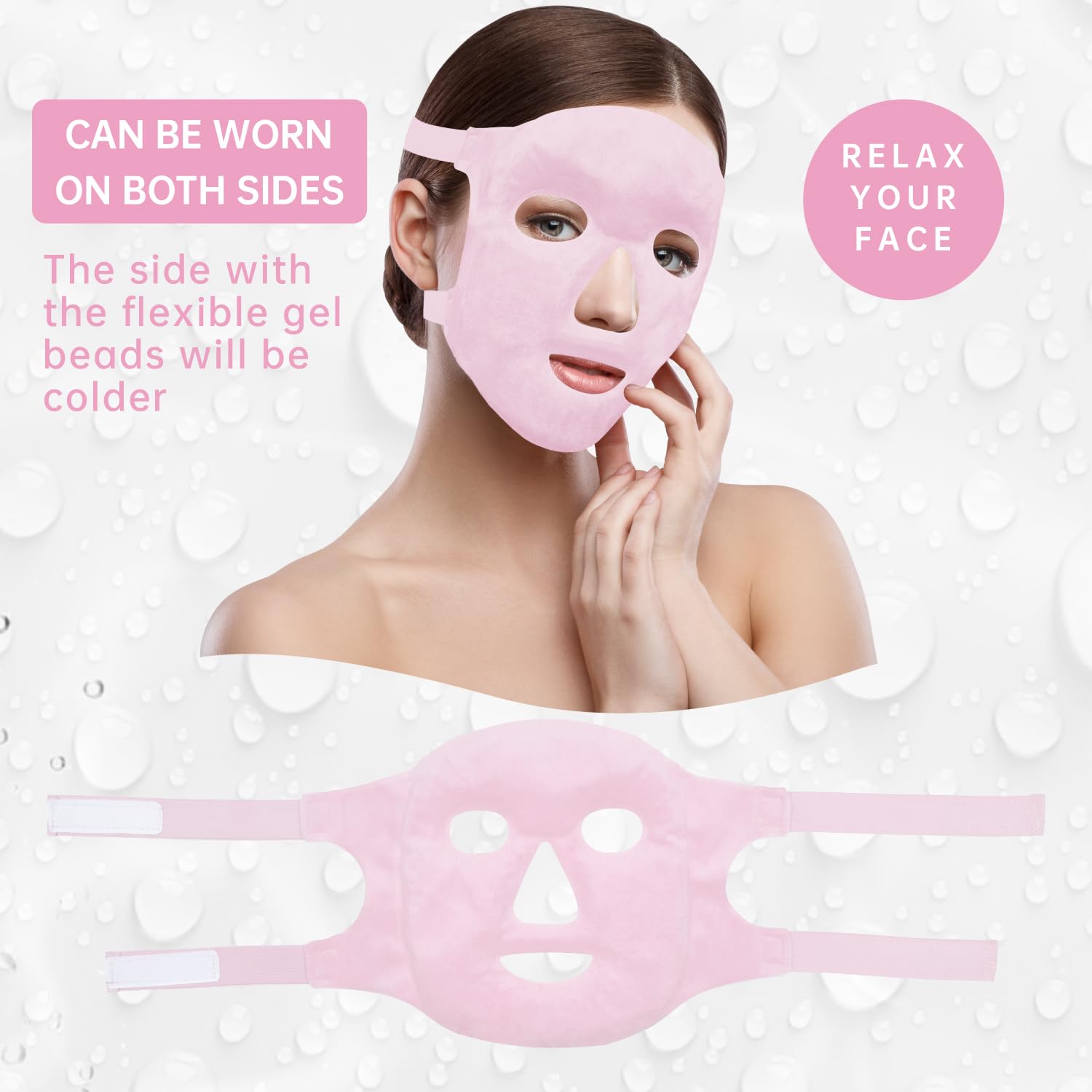 ZNÖCUETÖD Full Face Ice Mask – Gel Hot & Cold Compress for Post-Surgery Recovery, Dental Work, Swelling, Migraines & Dark Circles