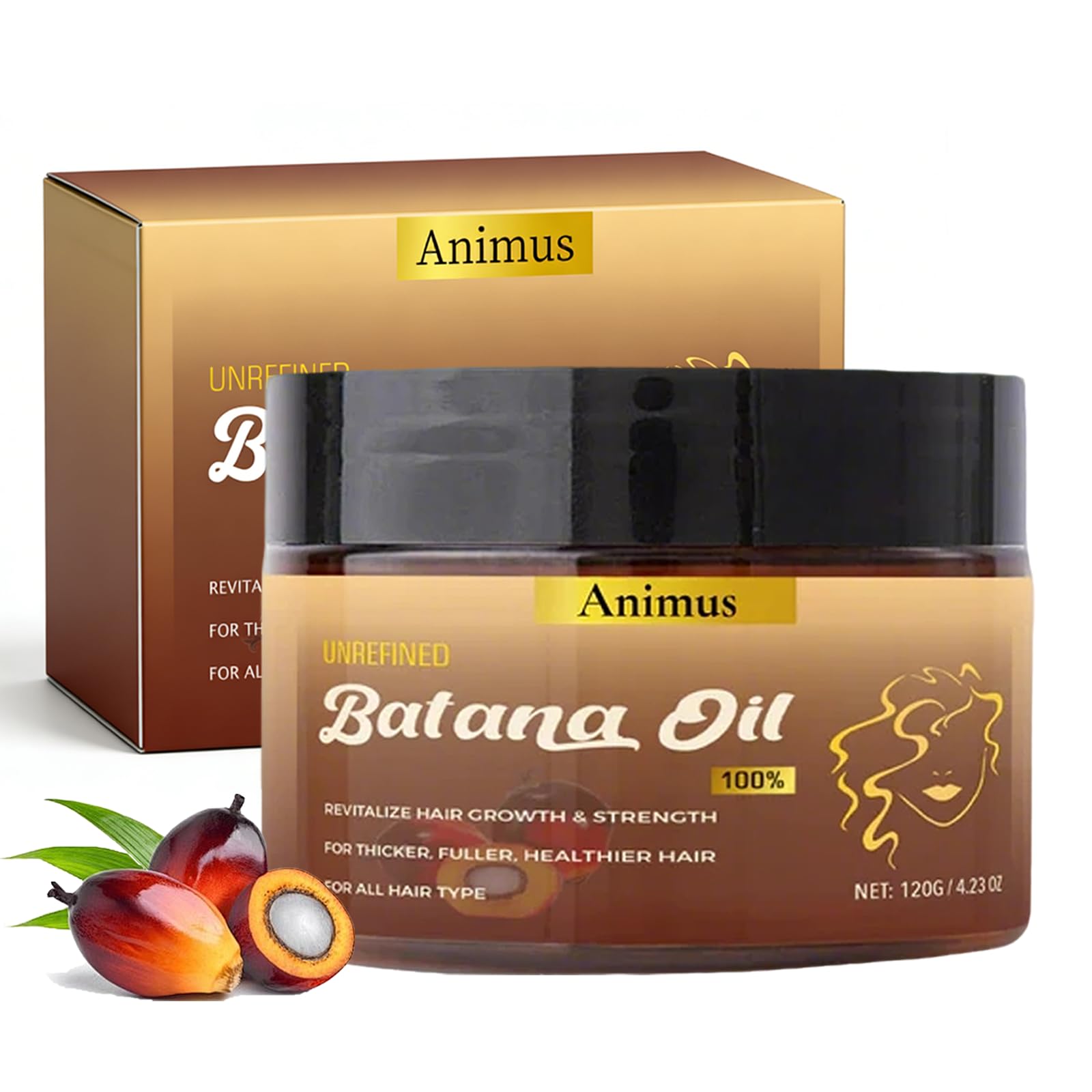 Animus Batana Oil for Hair Growth, Animus Batana Natural Hair Growth Oil, 100% Raw Batana Oil Paste, Batana Oil Paste Hair Mask, Grows New Hair for Men & Women, Essence for All Hair Types