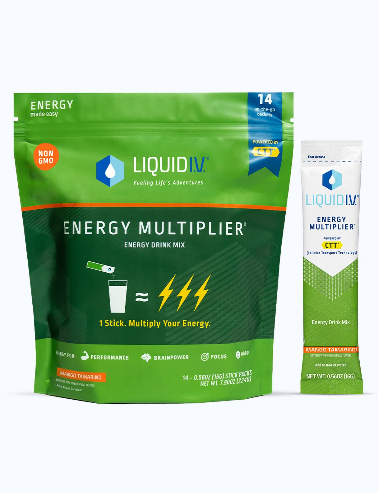 Liquid I.V. Hydration + Energy Multiplier - Mango Tamarind - Hydration Powder 