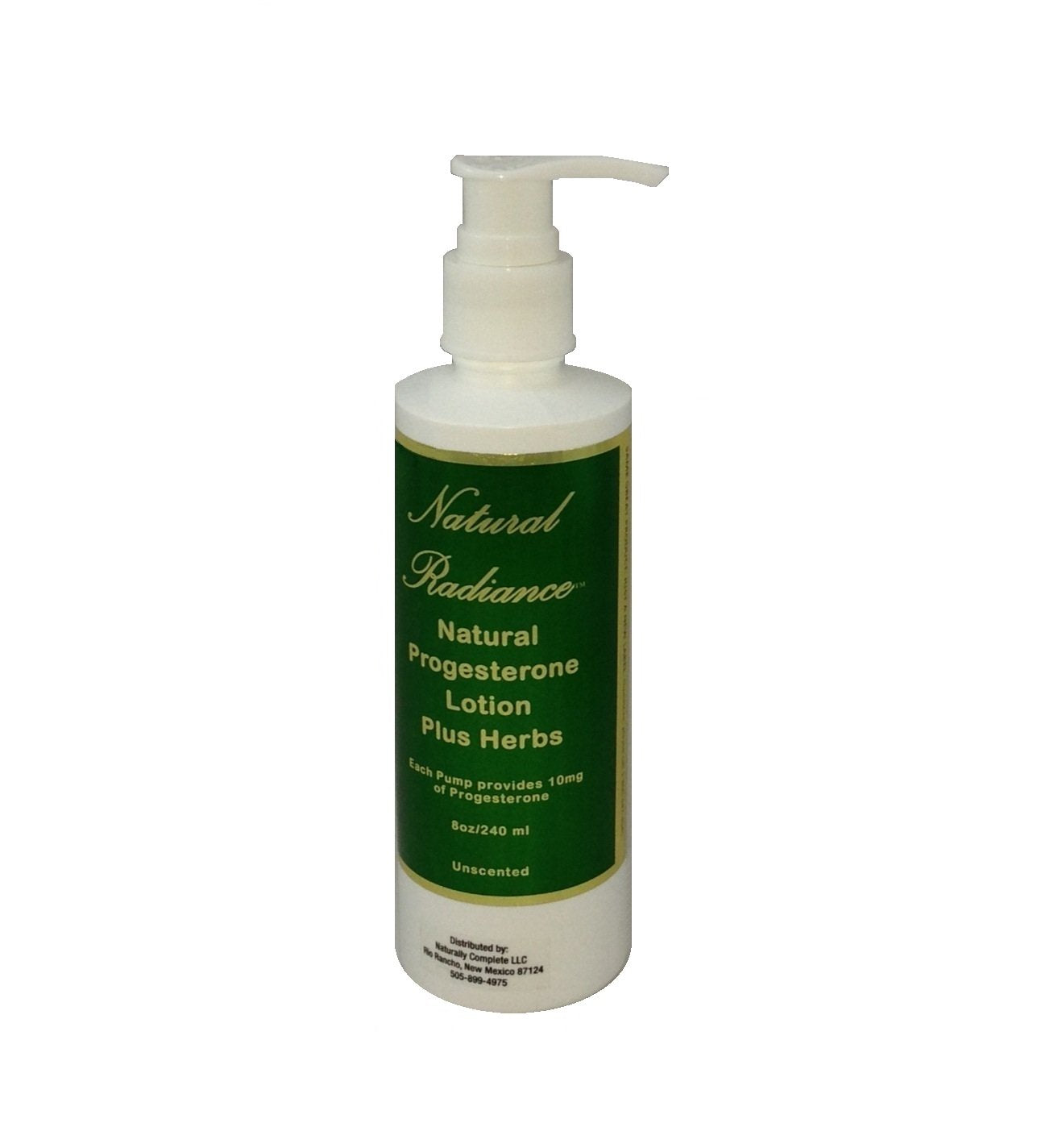 Natural Radiance Progesterone with Herbs One 8 oz. Pump Bottle. - Made in The USA