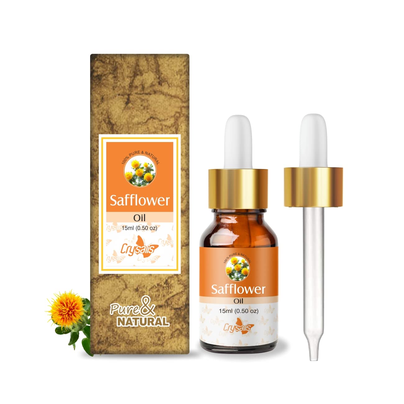 Crysalis Safflower (Carthamus Tinctorius) Oil - 0.51 Fl Oz (15ml)