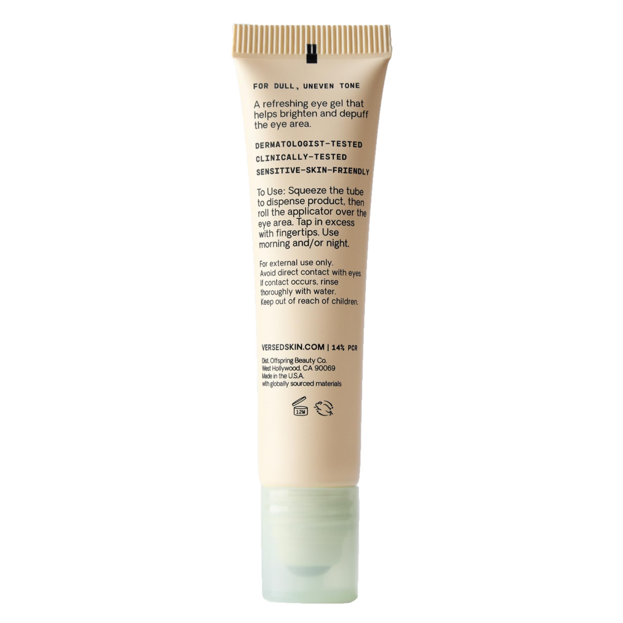 Versed Weekend Glow Eye Gel - Vitamin C & Caffeine Under Eye Treatment for Dark Circles, Dark Spots & Puffiness (0.5 oz.)