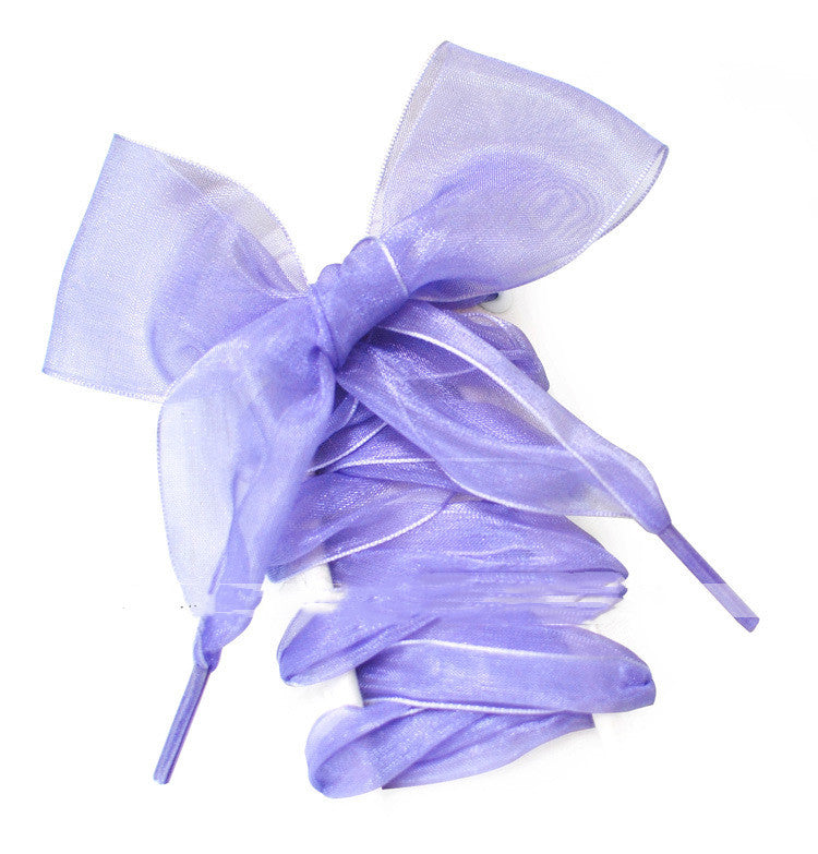 Transparent Lace Shoelaces Wide Organza Shoe Laces 110cm Fashion Ribbon
