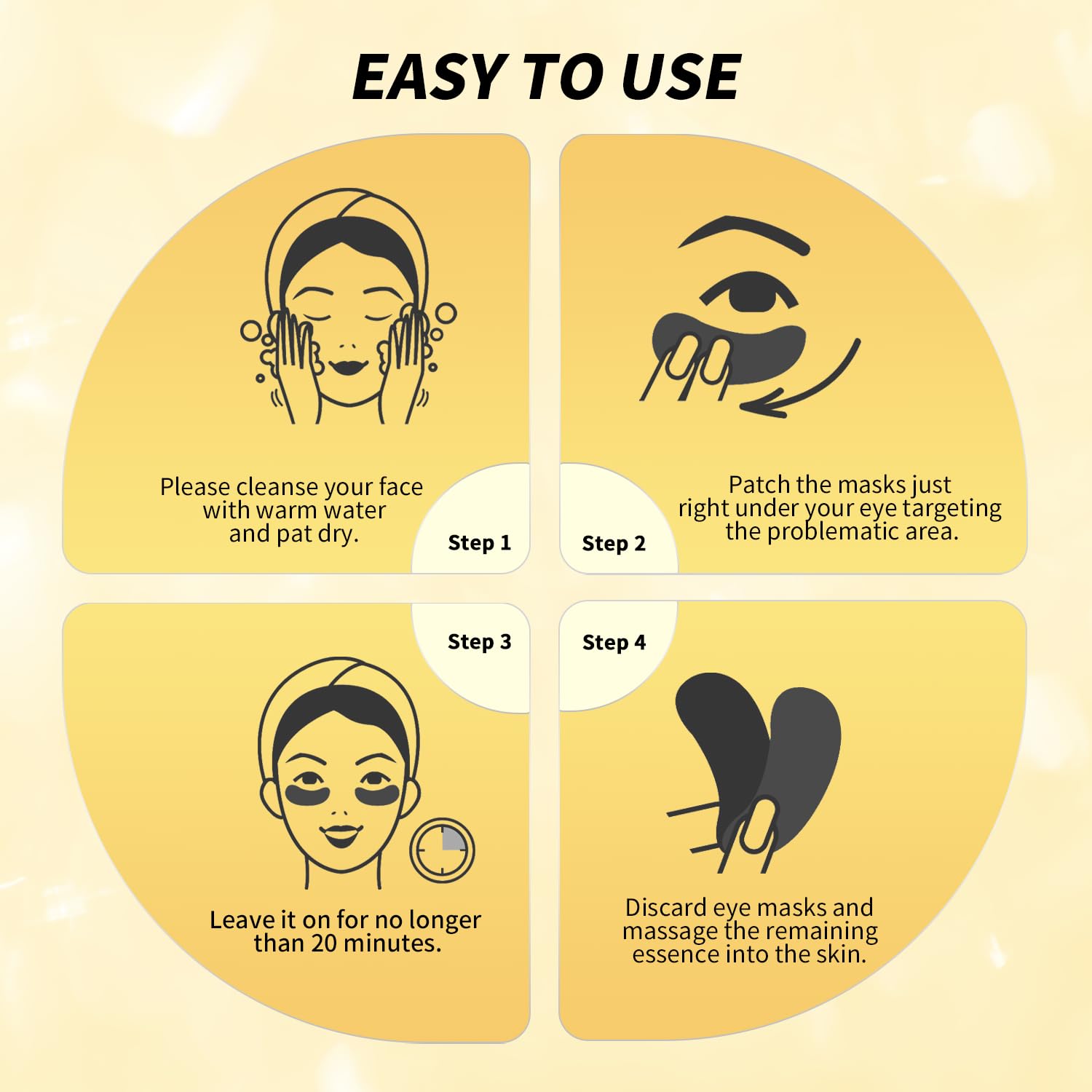 24K Gold & Retinol Under Eye Patches - Caffeine Eye Mask for Puffy Eyes & Dark Circles - Valentines Day Skincare Gift (25 Pairs)