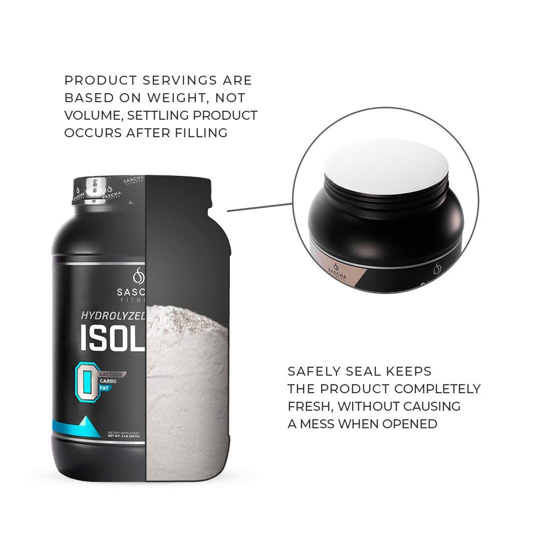 SASCHA FITNESS Hydrolyzed Whey Protein Isolate,100% Grass-Fed (2 Pounds, Cookies