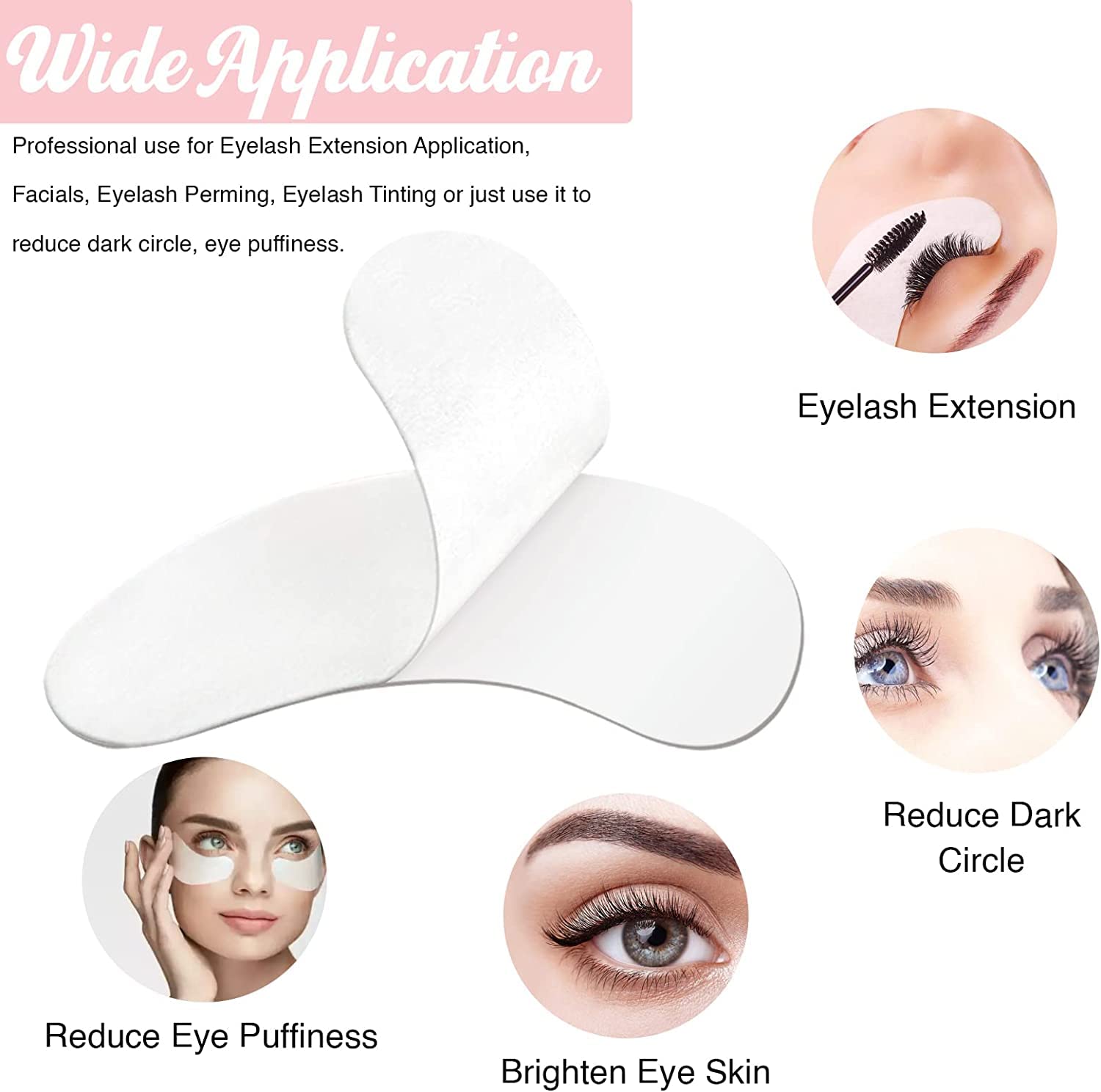 GreenLife Natural Hydrogel Eye Gel Pads - Collagen & Aloe Vera Under Eye Patches for Eyelash Extensions & Skin Care (100 Pairs)
