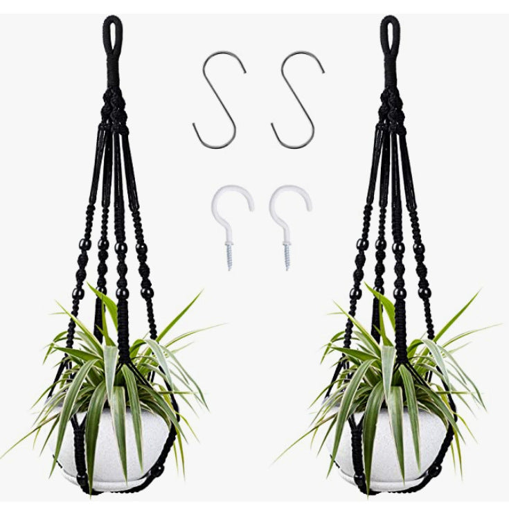 Boho Macrame Plant Hanger Set Cotton Rope Hanging Flower Pot Holder