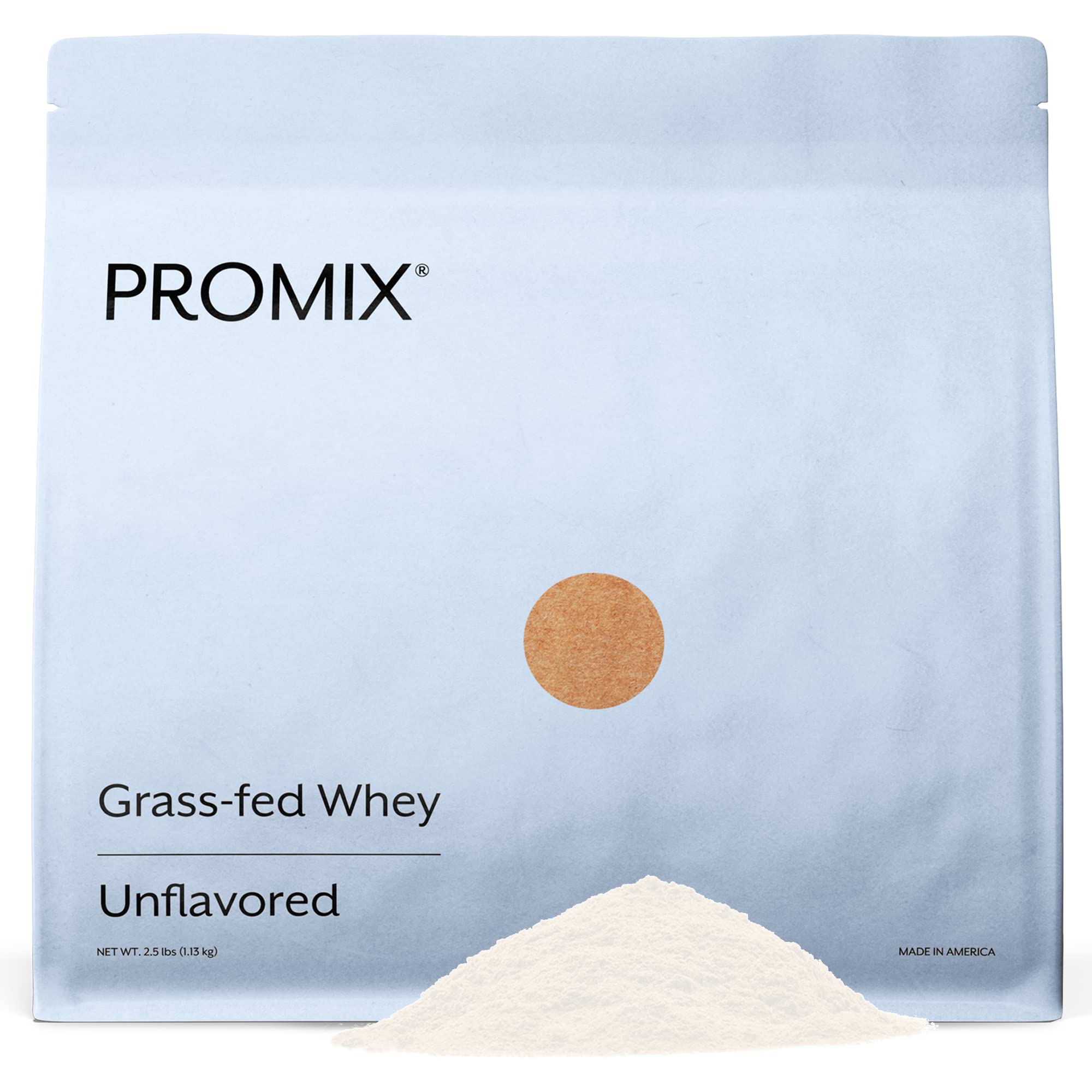 Promix Whey Protein Powder, Unflavored - 2.5lb Bulk - Grass-Fed & 100% All Natural 