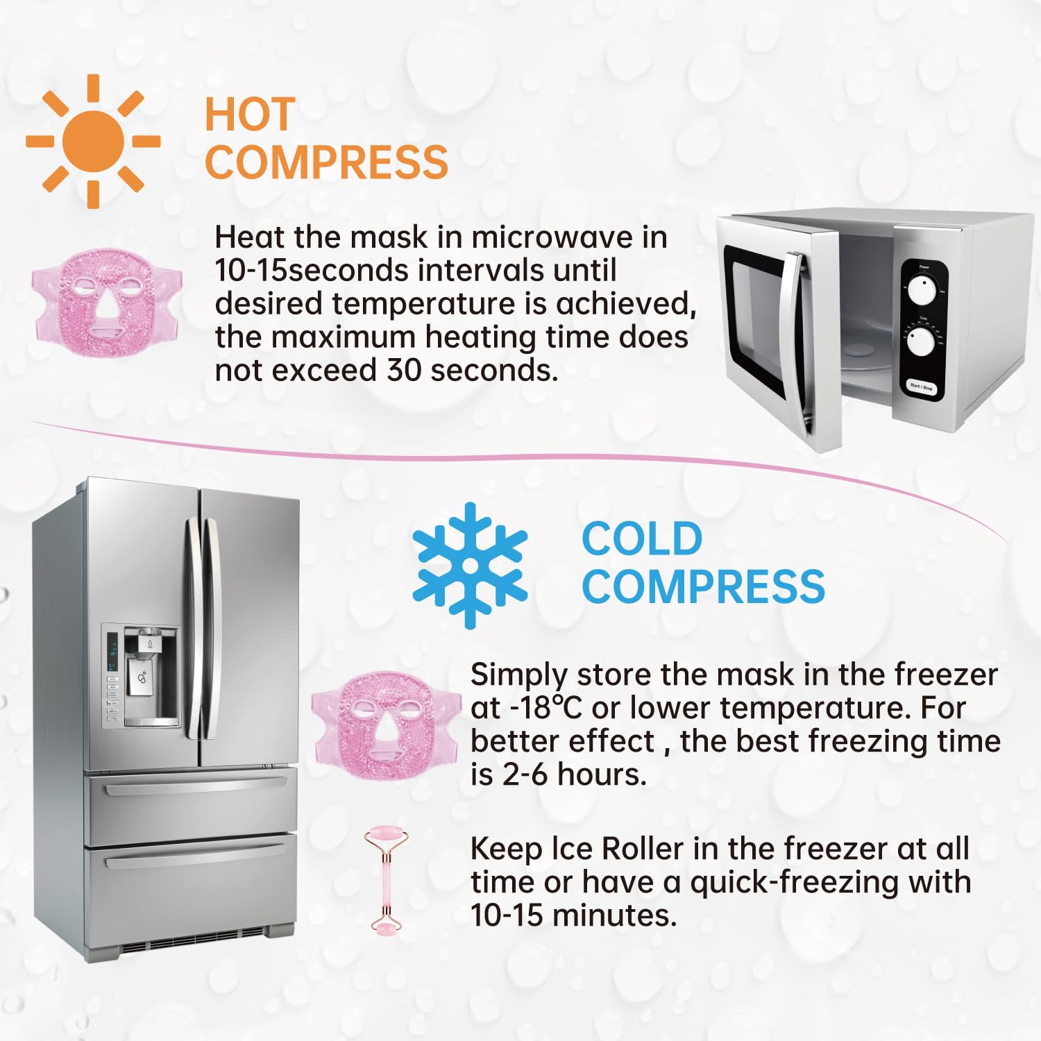 ZNÖCUETÖD 3-in-1 Face Sculpting Set – Ice Roller, Jade Roller & Cooling Gel Eye Mask Gift Set | For Puffiness, Wrinkles & Lifting