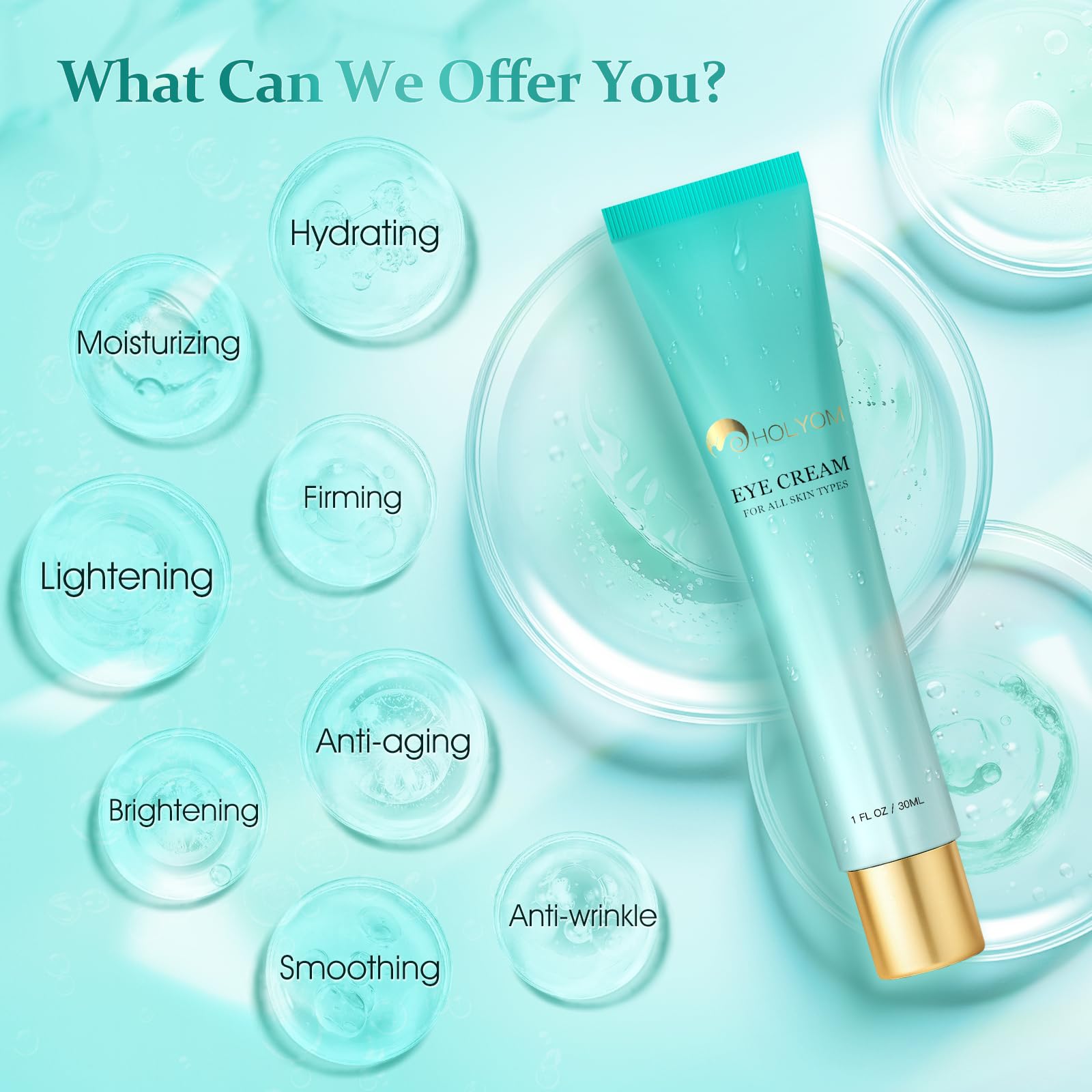 HOLYOM Retinol Eye Cream - Rapid Anti-Aging & Tightening (1 fl oz)