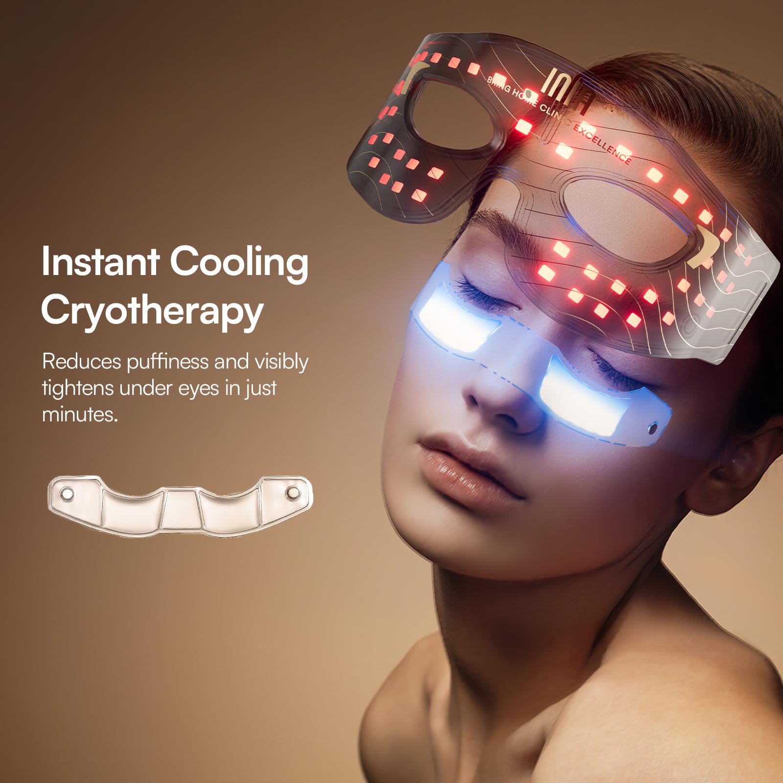 INIA Red Light Therapy Eye Mask - Advanced Under Eye Rejuvenation Device