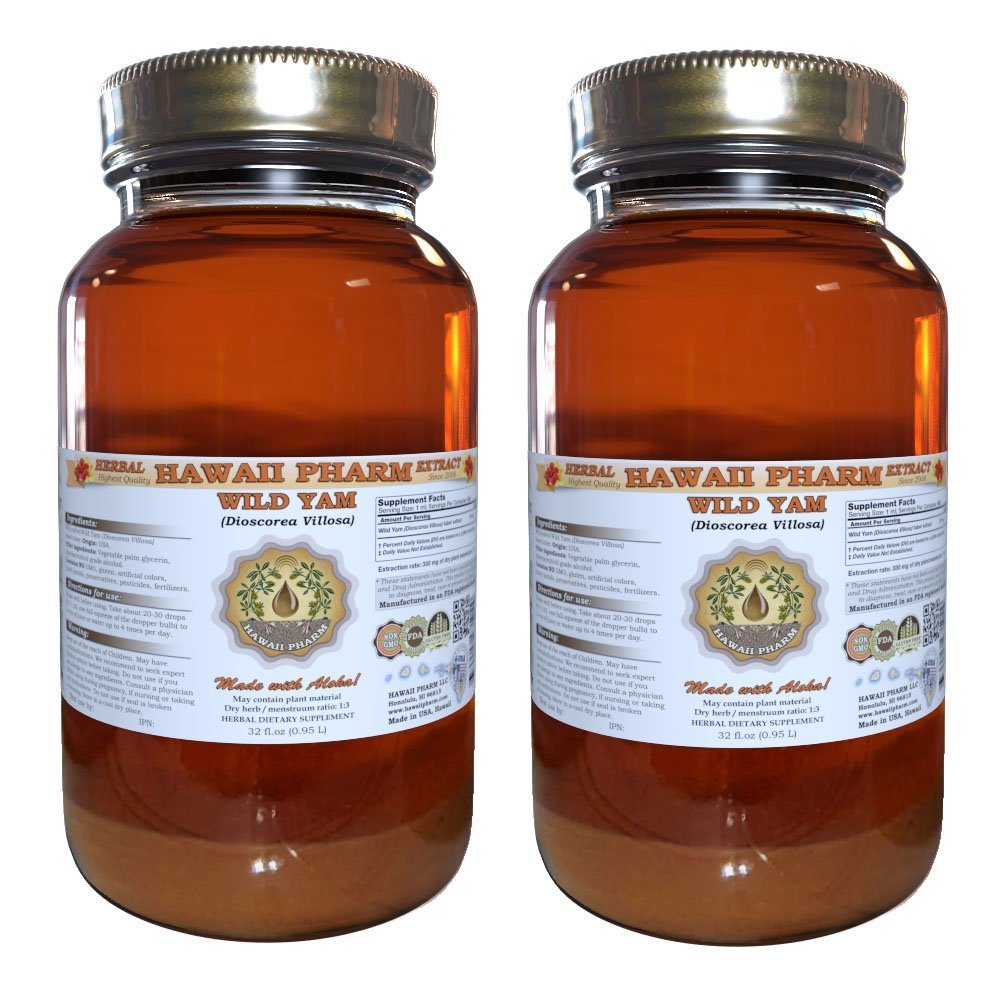 Wild Yam Liquid Extract, Wild Yam (Dioscorea Villosa) Tincture 2x32 oz
