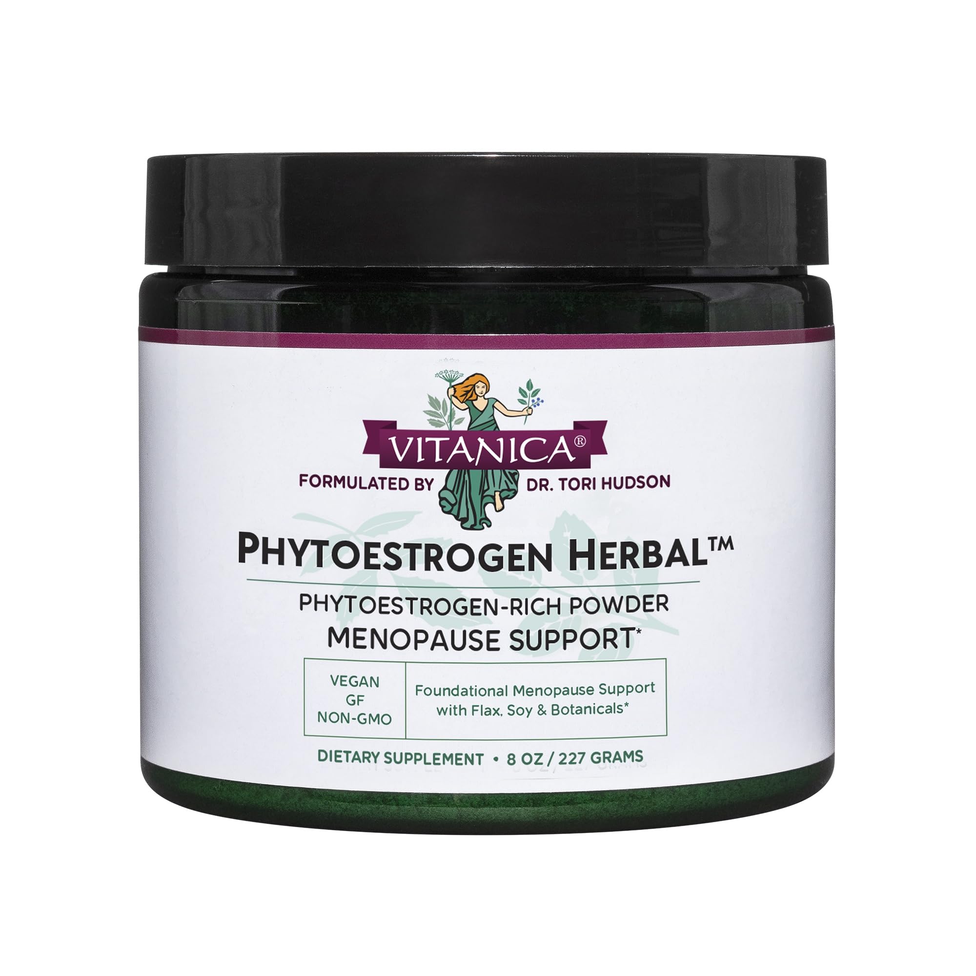 Vitanica Phytoestrogen Herbal Non-GMO PMS, Menopause Relief Supplement for Women,