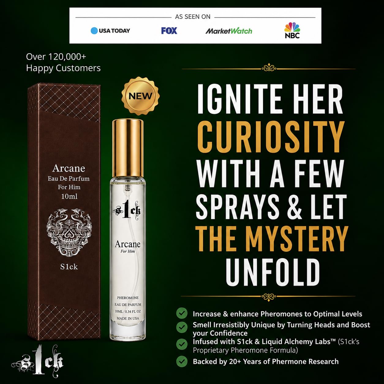 Jonny Truelove Arcane Pheromone-Infused Cologne for Men Raw Pheromones Cologne Men Attraction Lasting Spray USA-Made Bold Strength Scent for Him