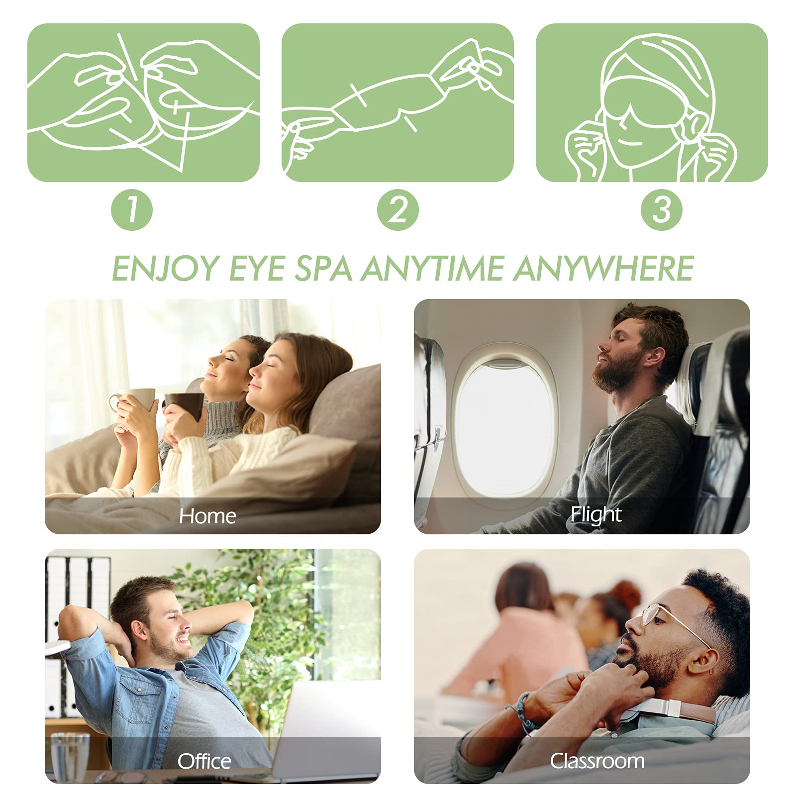 Jekeno Steam Eye Mask - Extra Long Lasting Warm Compress (16 Packs)