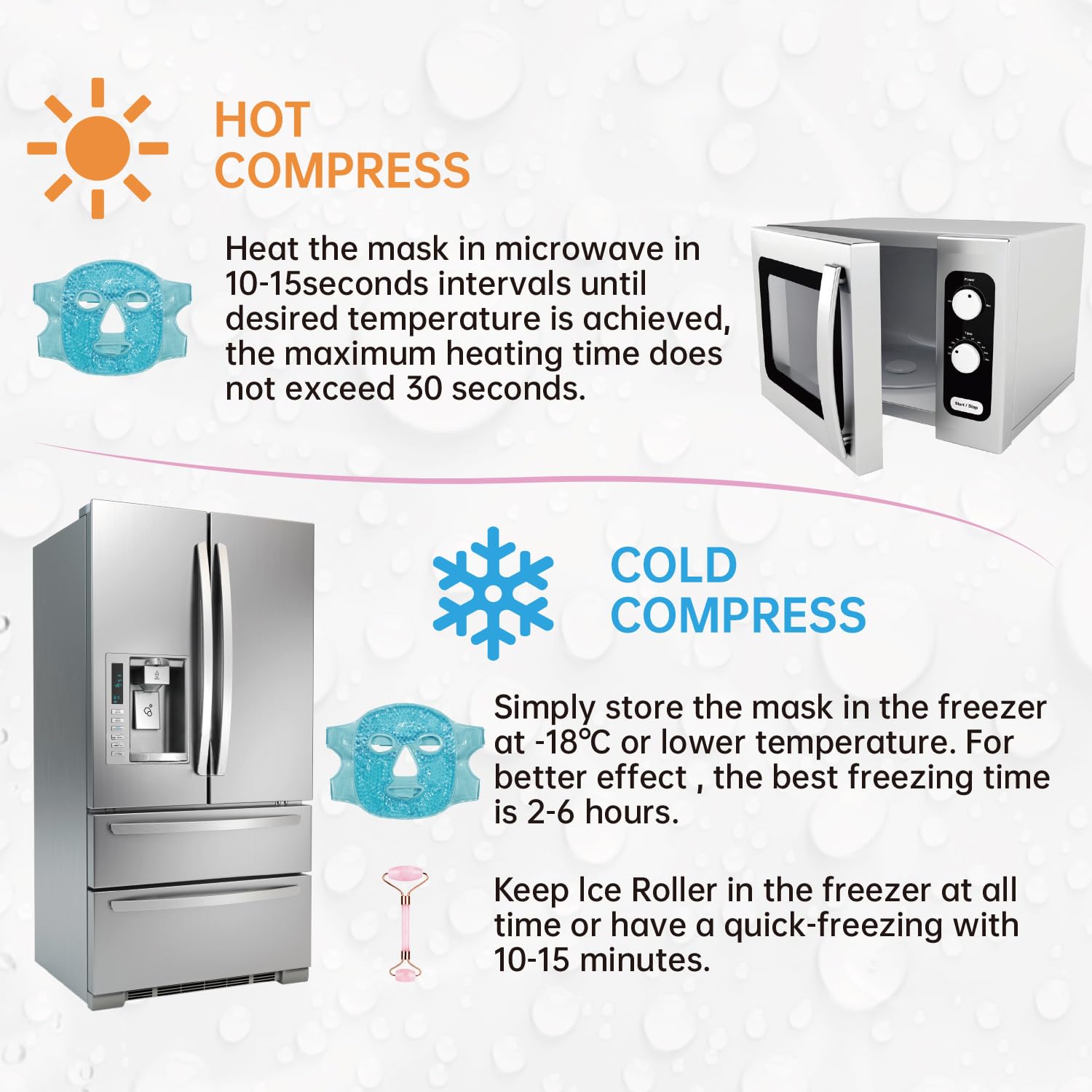 ZNÖCUETÖD 3-in-1 Face Sculpting Set – Ice Roller, Jade Roller & Cooling Gel Eye Mask Gift Set | For Puffiness, Wrinkles & Lifting