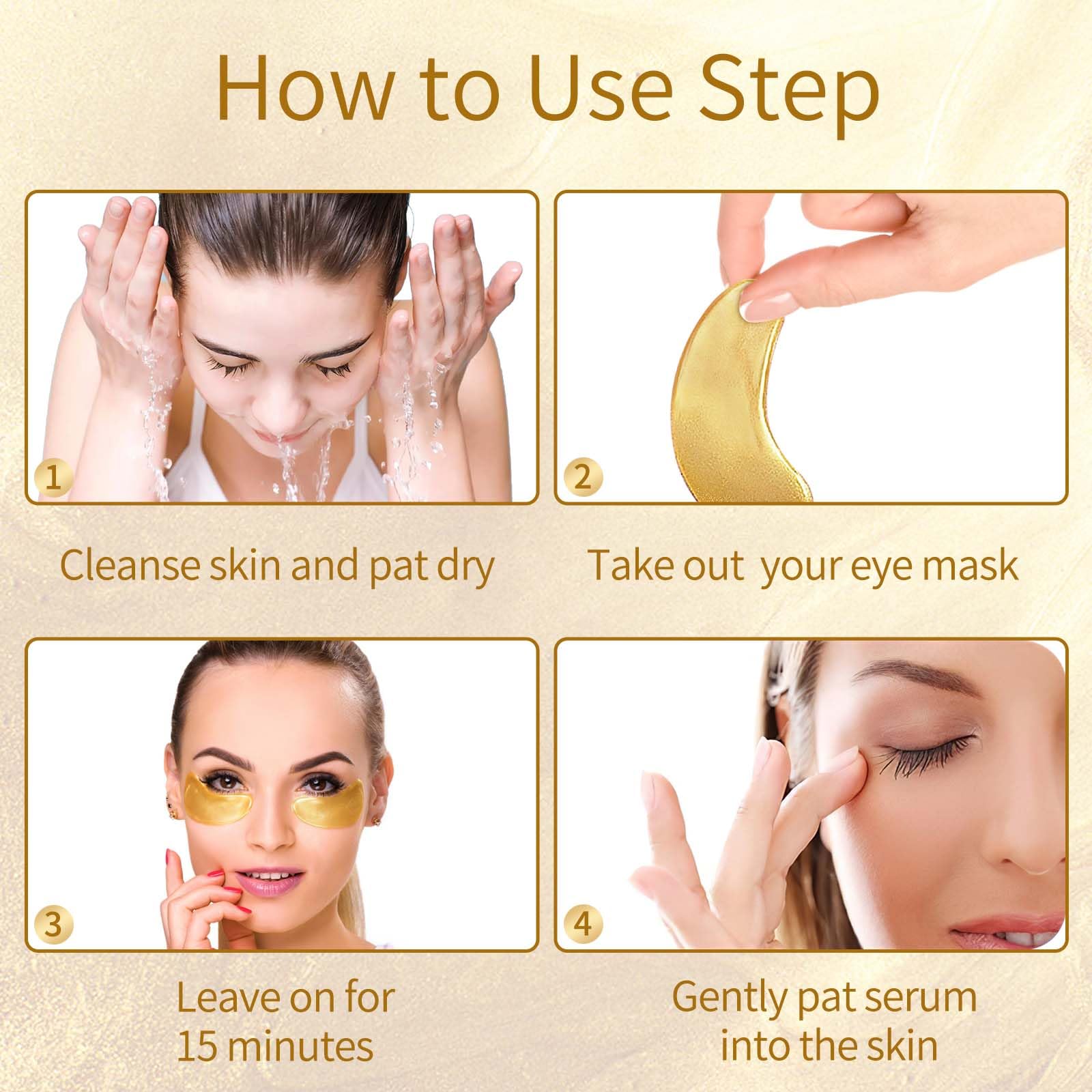 24K Gold, Rose & Aloe Vera Under Eye Patches - 40 Pairs - Multi-Benefit Eye Masks for Dark Circles, Puffiness & Wrinkles