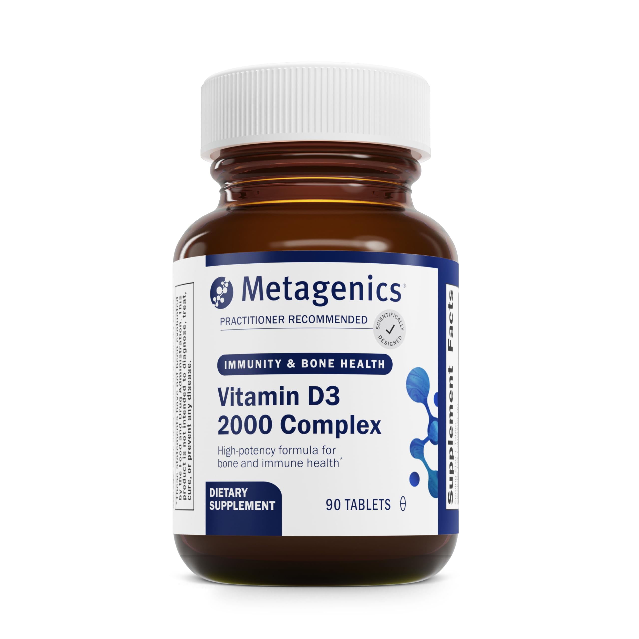 Metagenics D3 2000 IU Complex Vitamin D3 Supplement - Supports Bone Health, Immune & Healthy Inflammation Response* - with Isoflavones for Absorption - Gluten Free - 3 Month Supply - 90 Count