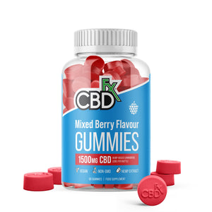 CBDfx 1500mg CBD High Strength Vegan Mixed Berry Gummies 25mg CBD per Gummy