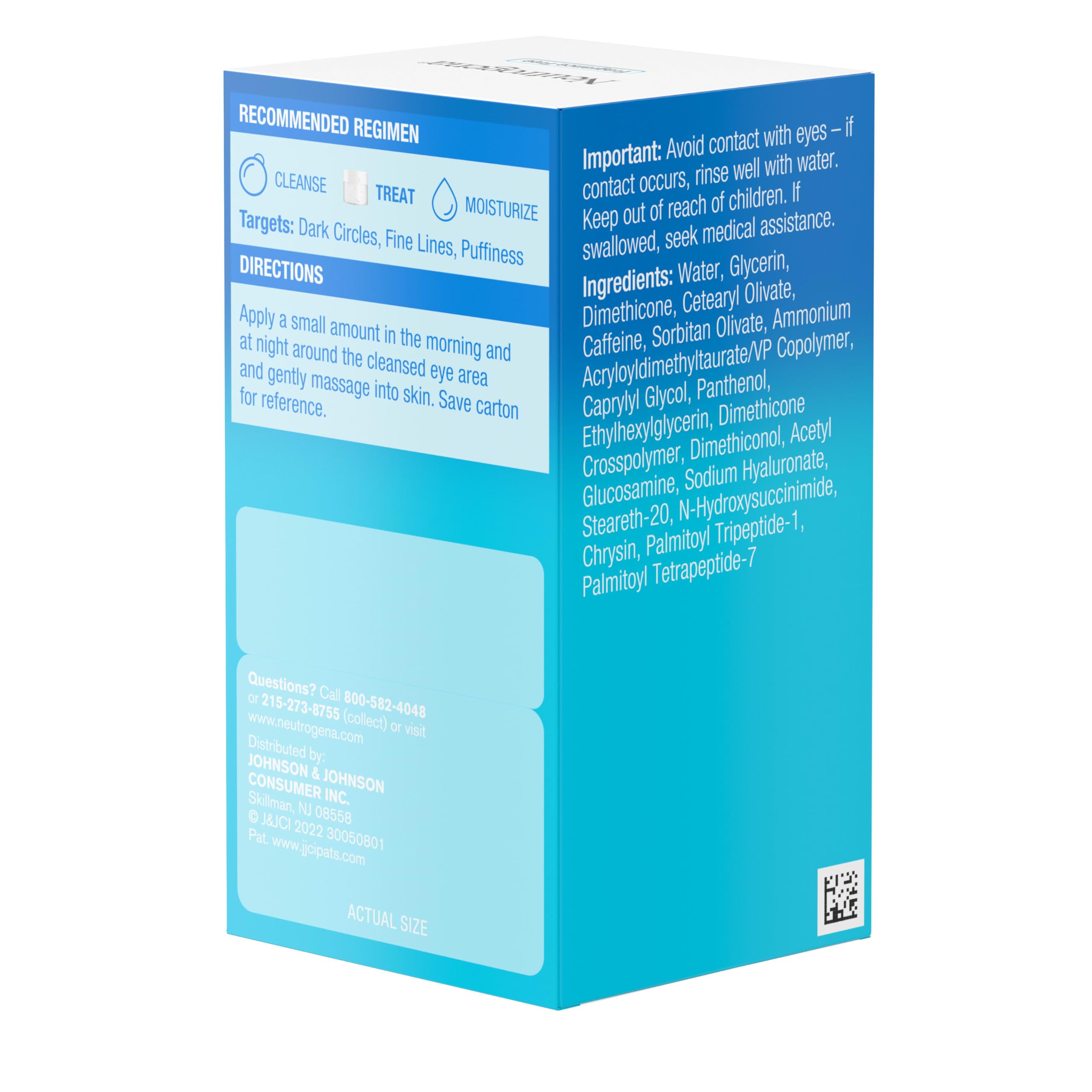 Neutrogena Hydro Boost + Eye Cream - Caffeine, Hyaluronic Acid & Peptides