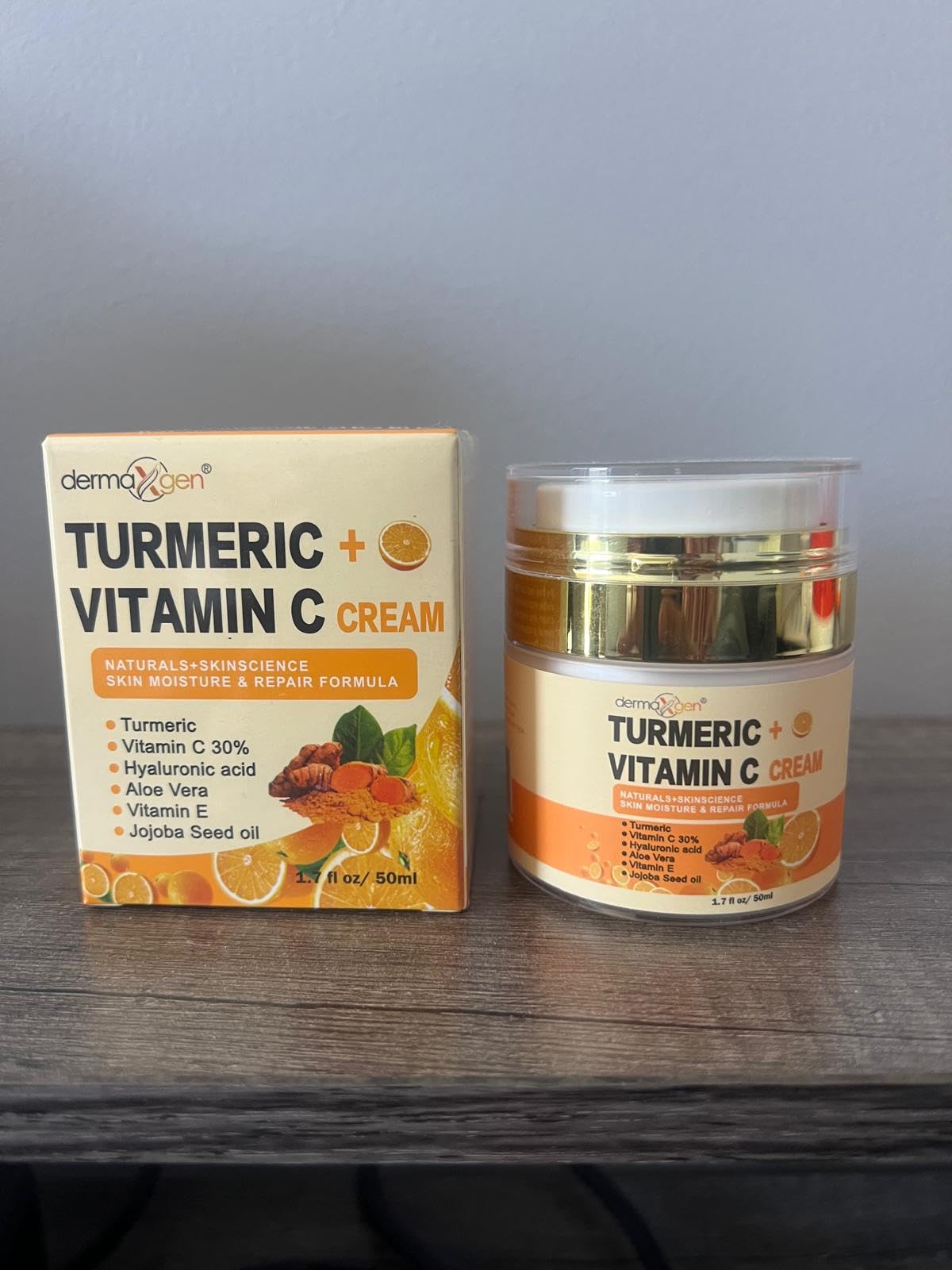 Turmeric Face Cream with 30% Vitamin C - Glow Boosting & Skin Repairing Moisturizer - Organic Anti-Aging Facial Cream (1.7 fl. oz)