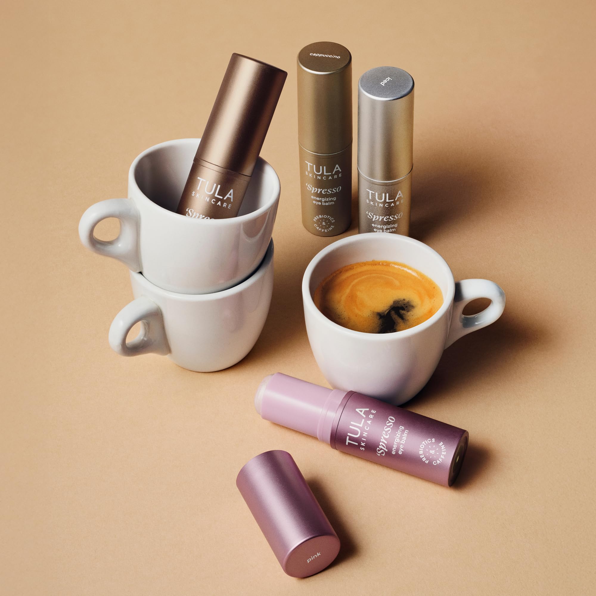 TULA Skin Care ‘Spresso Energizing Eye Balm (Gold Glow) - 10g (0.35 oz) - Caffeine Under Eye Stick for Instant Brightening