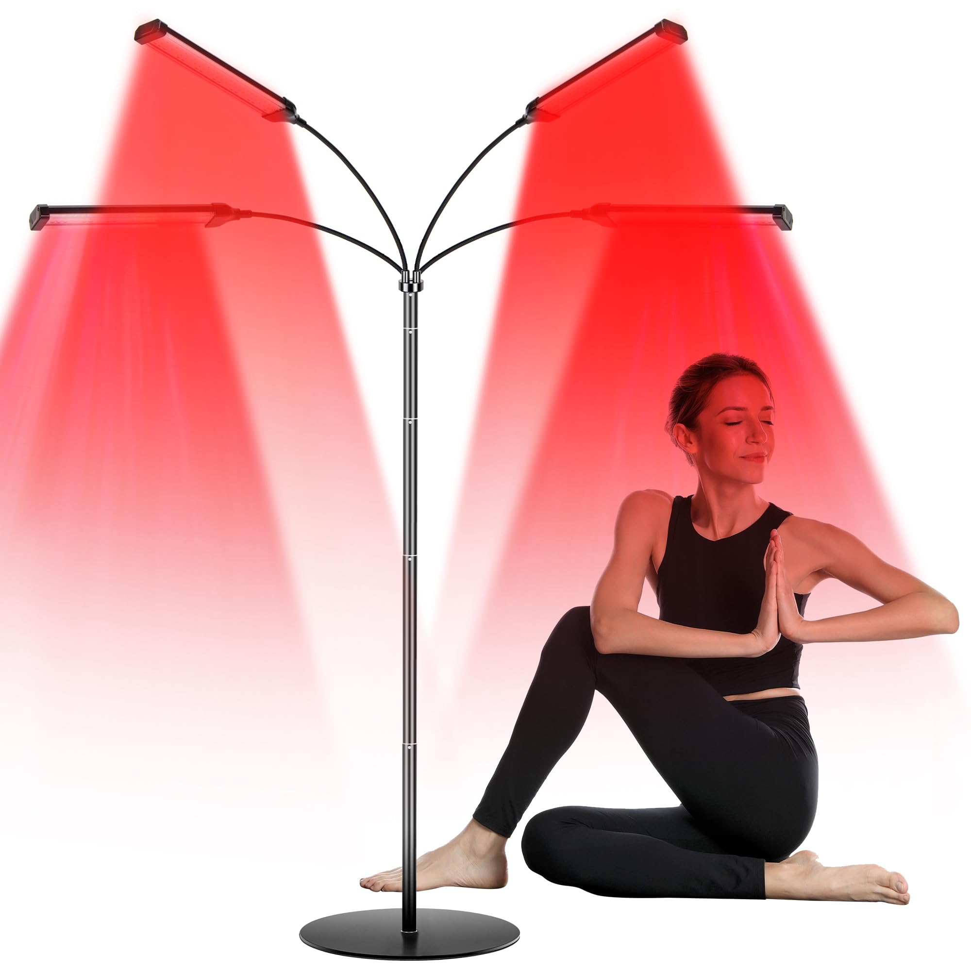 Dexnump Red Light Therapy for Face, 324 LEDs Red Light Therapy Lamp Height Free Adjustment Infrared