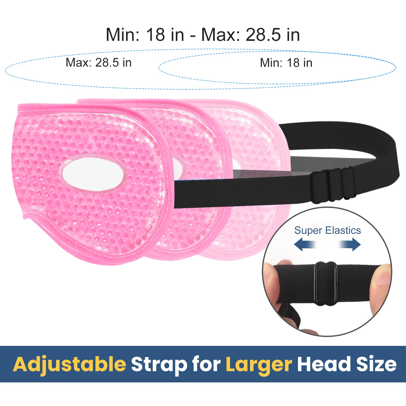 BeeVines XL Jumbo Gel Eye Mask - 2 Pack Cooling & Warming Relief