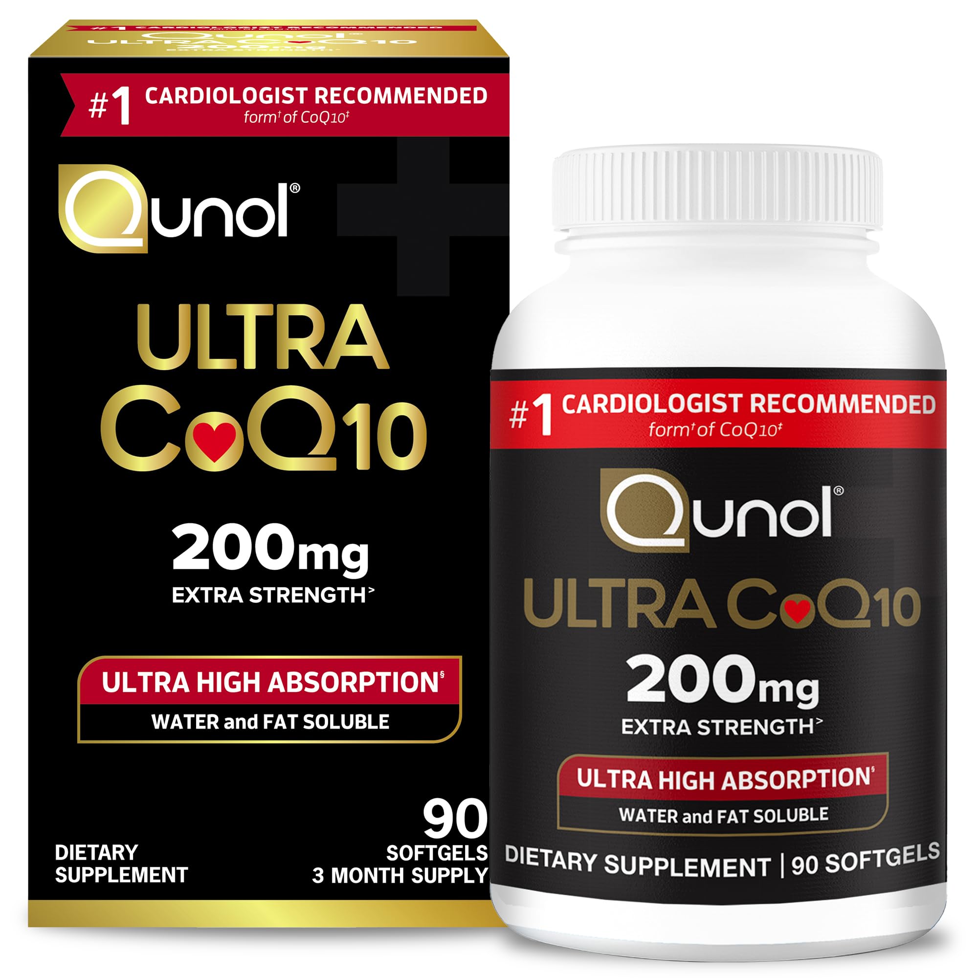 Qunol CoQ10 200mg Softgels, Ultra CoQ10 - Ultra High Absorption Coenzyme Q10 