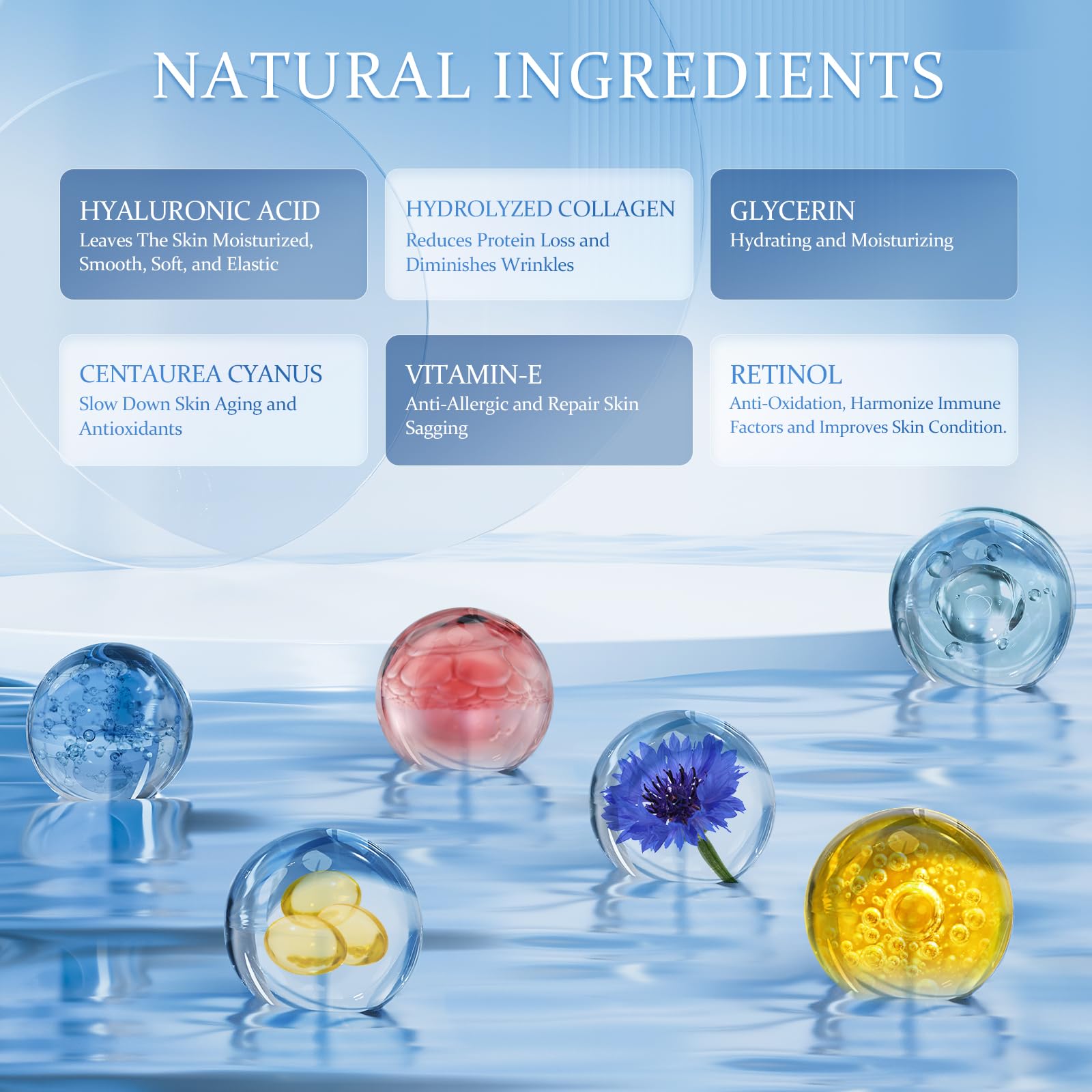 YOYORY Under Eye Patches for Dark Circles & Puffy Eyes - Collagen & Hyaluronic Acid Eye Mask - Anti-Aging & Cooling Treatment (60 Pcs, Blue)