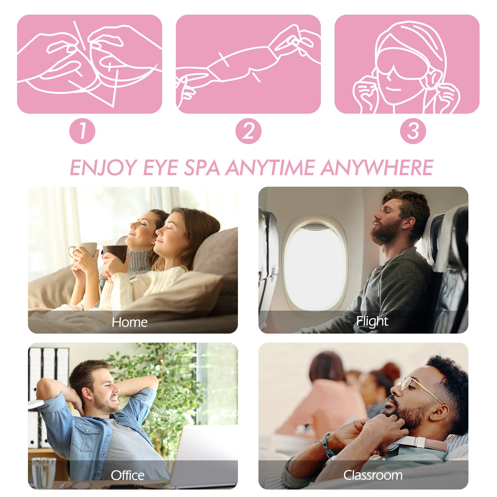 Jekeno Steam Eye Mask - 1-Hour Deep Relaxation (16 Packs)