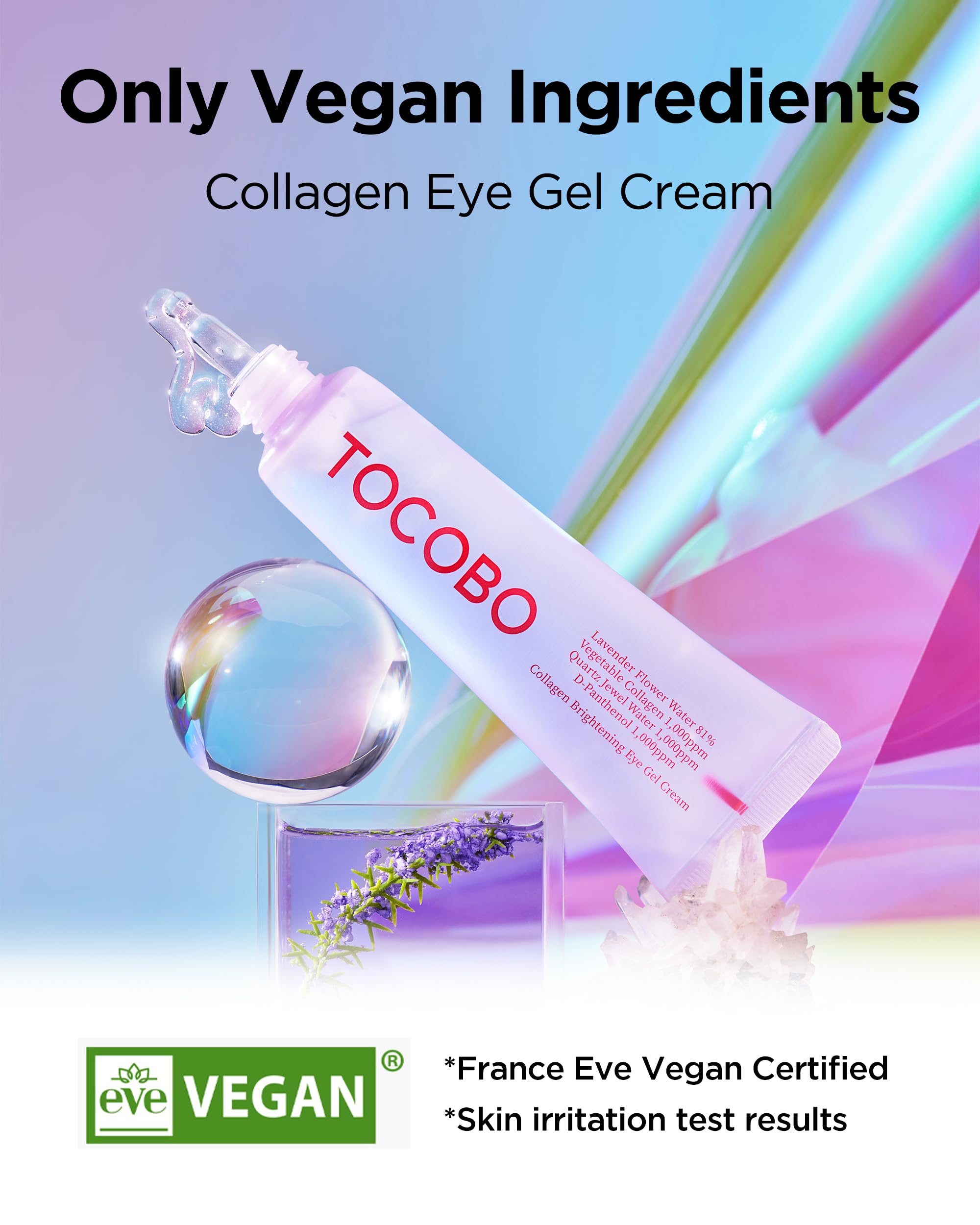 Collagen Brightening Eye Gel Cream - Korean Vegan Treatment for Dark Circles (30ml)